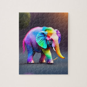 Beautiful Cute Colourful Elephant Jigsaw Puzzle