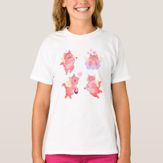 Beautiful Cute Cupid Cat | Romantic Valentine Kitt T-Shirt