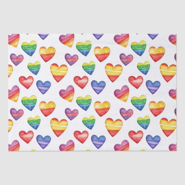 beautiful cute design with hearts multicolor  tissue paper (Front)
