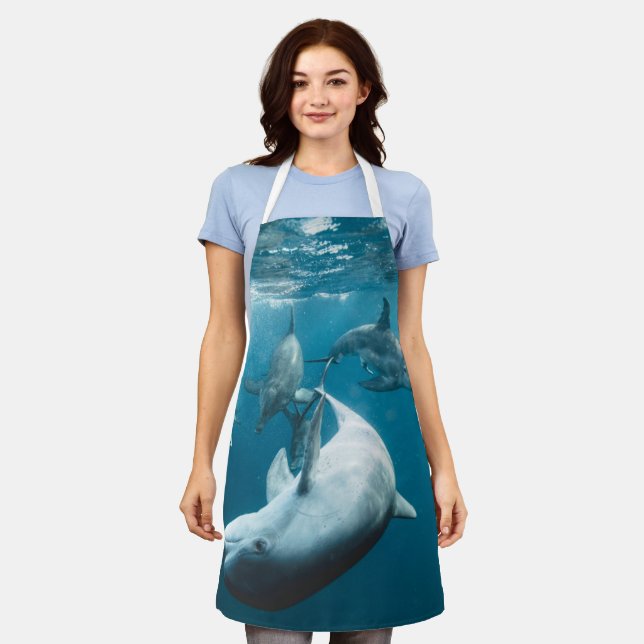 Beautiful Cute Dolphins Apron (Worn)