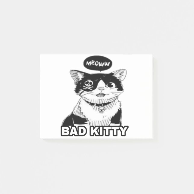 Beautiful cute funny cool cat 1 post-it notes (Front)