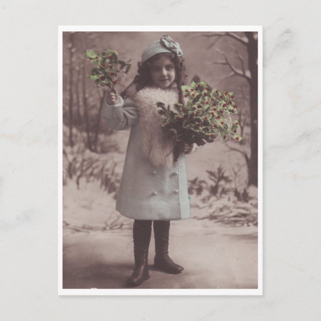 Beautiful Cute Little Girl Antique Postcard  (Front)