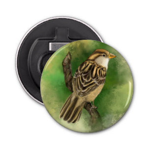 Beautiful Cute Little Sparrow Migned Painting Art  Bottle Opener