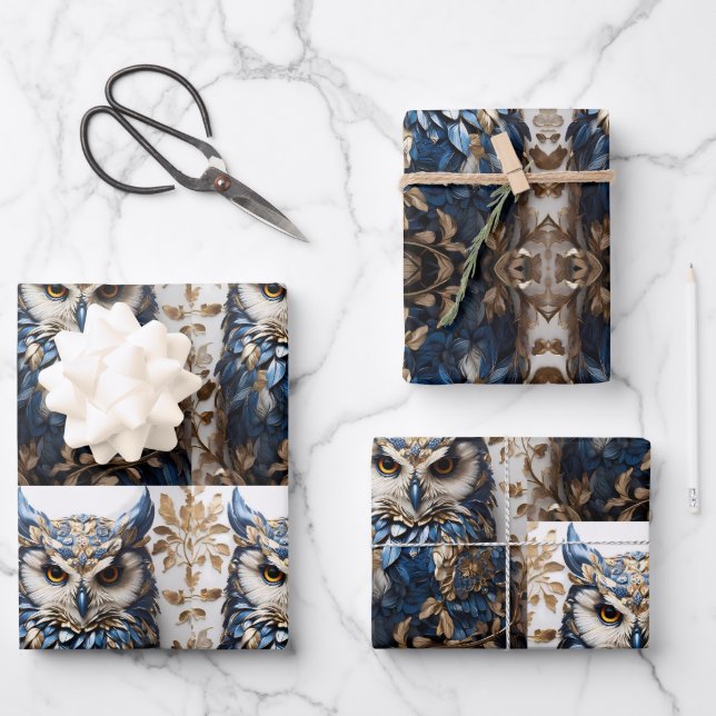 Beautiful Cute Minimalistic Owl  Wrapping Paper Sheet (Front)