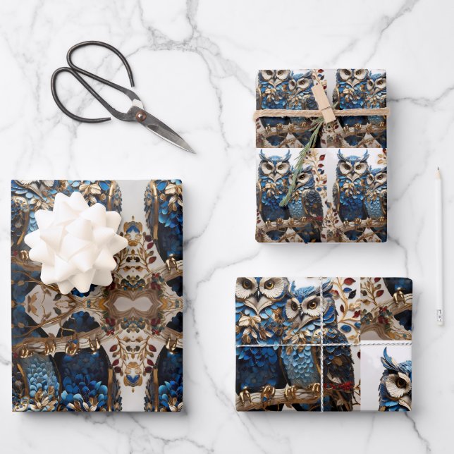 Beautiful Cute Minimalistic Owl  Wrapping Paper Sheet (Front)