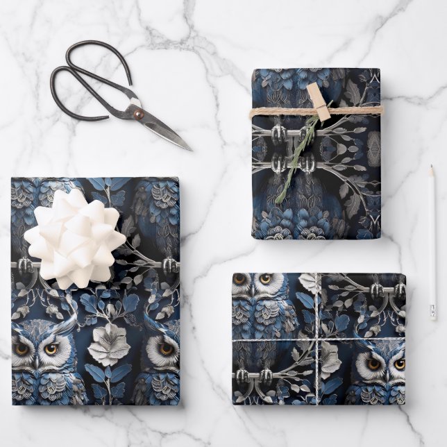Beautiful Cute Minimalistic Owl  Wrapping Paper Sheet (Front)