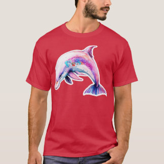 Beautiful cute pink dolphin illustration art dolph T-Shirt