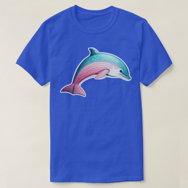 Beautiful cute pink dolphin illustration art dolph T-Shirt (Design Front)