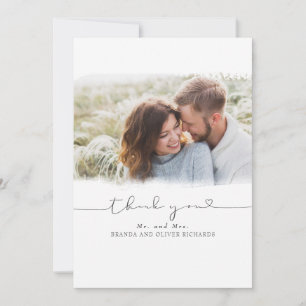 Beautiful Cute Wedding Thank You Photo Card