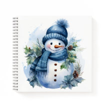 Beautiful Cute Xmas Snowman Wearing Blue Scarf