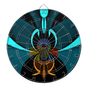Beautiful Cyan Abstract Art Print Dartboard