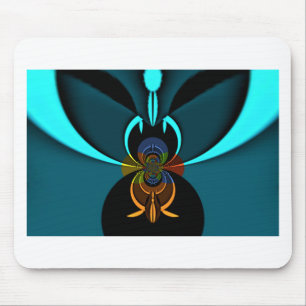 Beautiful Cyan Abstract Art Print Mouse Mat