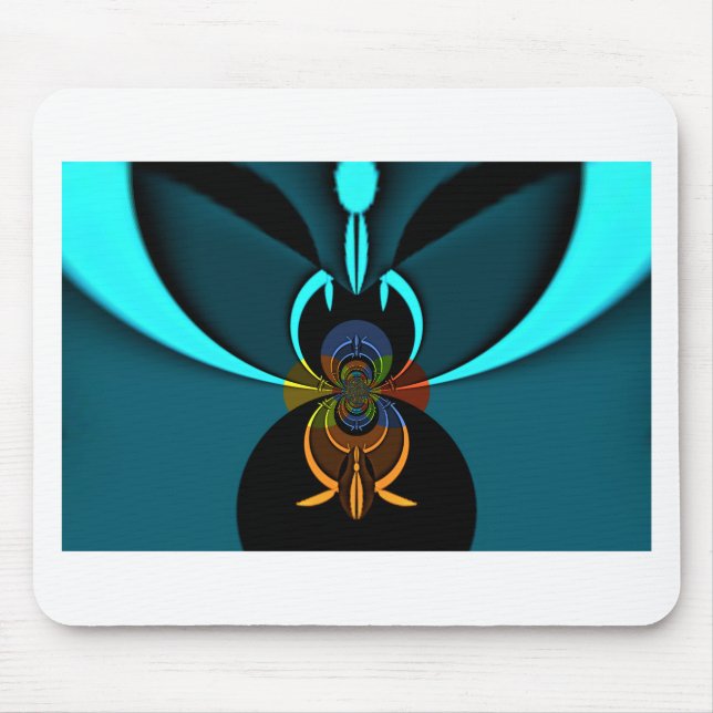 Beautiful Cyan Abstract Art Print Mouse Mat (Front)