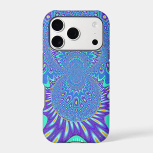 Beautiful cyan blue kaleidoscope vector art design