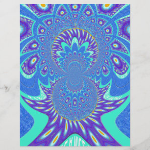 Beautiful cyan blue kaleidoscope vector art design