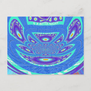 Beautiful cyan blue kaleidoscope vector art design postcard