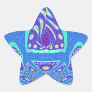Beautiful cyan blue kaleidoscope vector art design star sticker