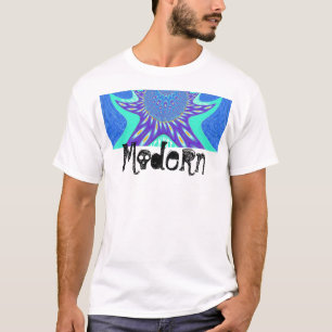 Beautiful cyan blue kaleidoscope vector art design T-Shirt