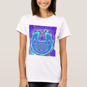 Beautiful cyan blue kaleidoscope vector art design T-Shirt