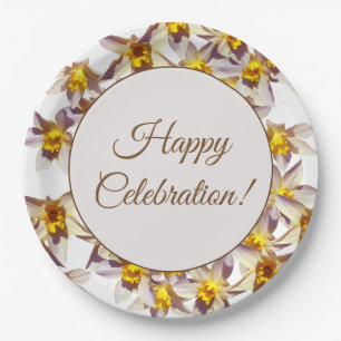 Beautiful Daffodils Flowers Custom Paper Plates