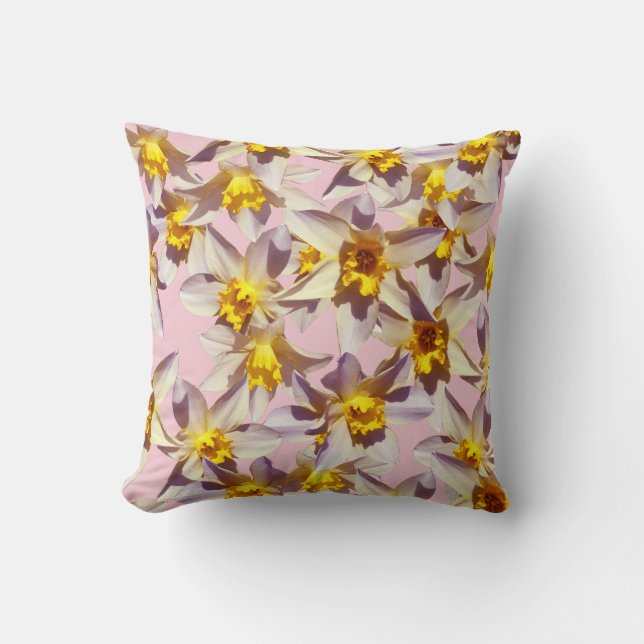 Beautiful Daffodils Flowers  Throw Cushion (Front)