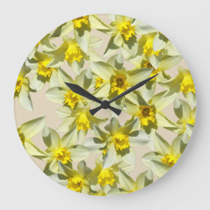 Beautiful Daffodils Flowers Wall Clock