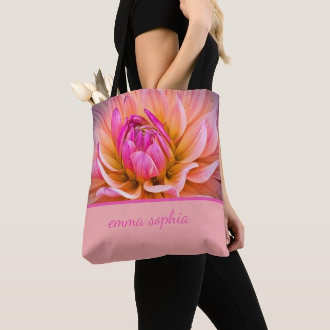 Beautiful Dahlia Tote Bag (Close Up)