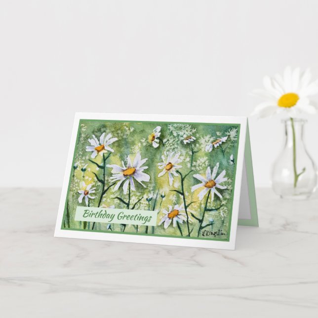 Beautiful Daisies Birthday Blessings Card (Small Plant)