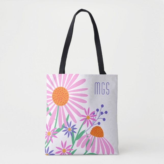 Beautiful Daisies custom monogram bags (Front)