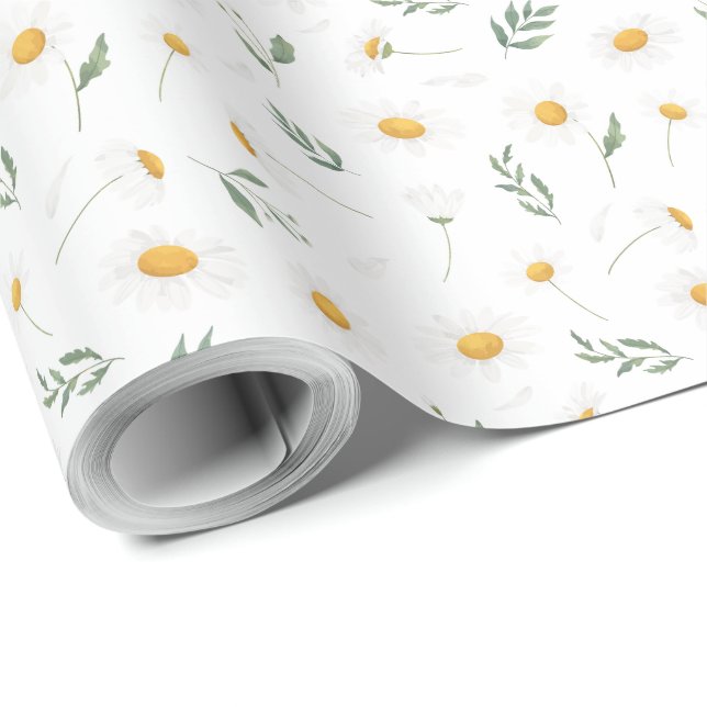 Beautiful daisies floral wrapping paper  (Roll Corner)