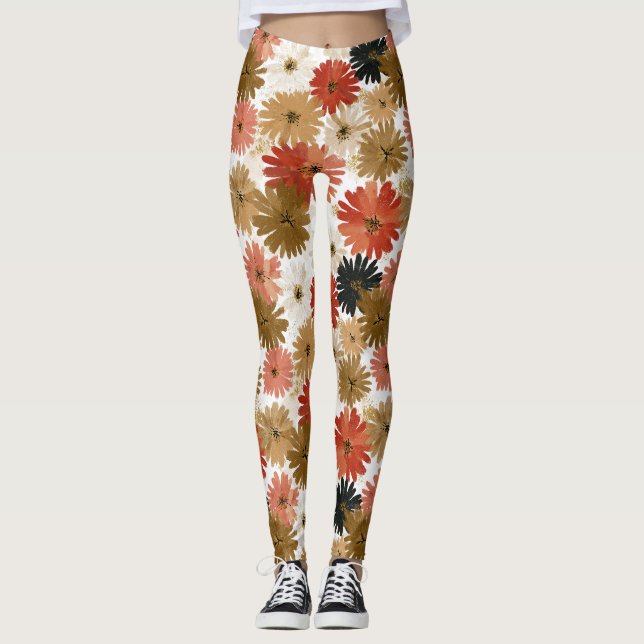 Beautiful Daisy Flower Active Maternity Leggings (Front)