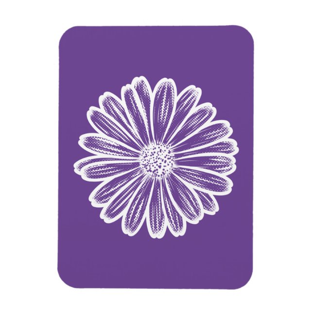 Beautiful Daisy Flower, Halftone Illustration Magnet (Vertical)