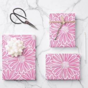 Beautiful Daisy Flower Halftone Light Illustration Wrapping Paper Sheet