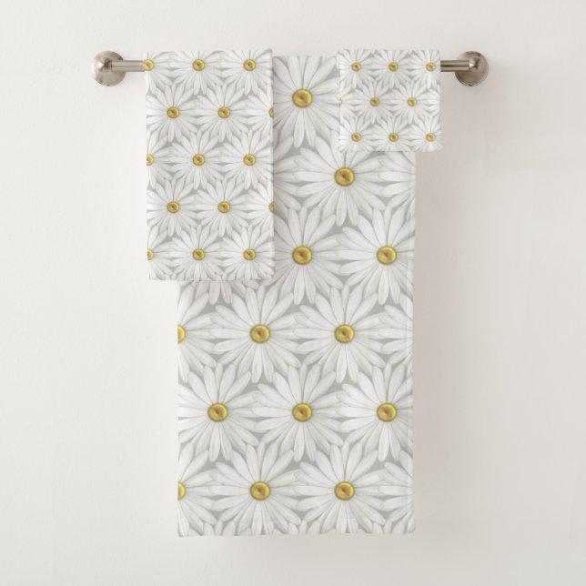 Beautiful Daisy Flowers Bath Towel Set (Insitu)