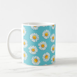Beautiful daisy flowers seamless pattern coffee mug