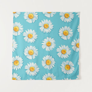 Beautiful daisy flowers seamless pattern tapestry