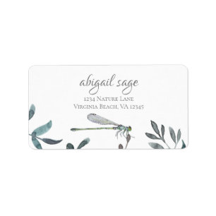 Beautiful Damselfly/Dragonfly Garden Address Label