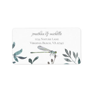 Beautiful Damselfly/Dragonfly Garden Address Label