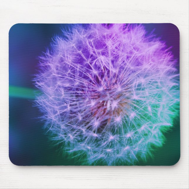 Beautiful Dandelion on Green and Blue Background Mouse Mat (Front)