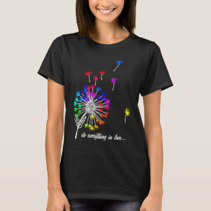 Beautiful dandelion with colourful spores flying a T-Shirt