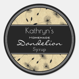 Beautiful Dandelions Personalised Classic Round Sticker