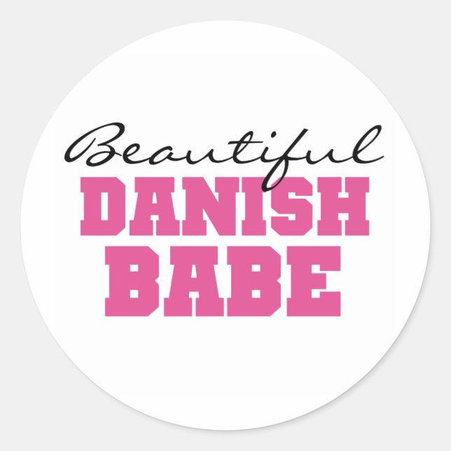 Beautiful Danish Babe Classic Round Sticker (Front)
