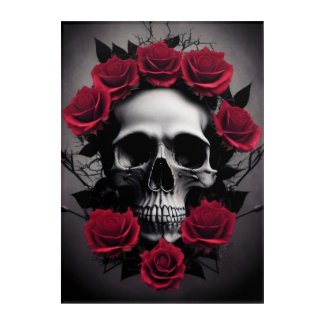 Beautiful Dark and Gothic Roses Skull Sigil