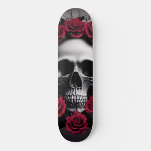Beautiful Dark and Gothic Roses Skull Sigil Skateboard