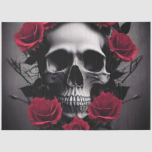 Beautiful Dark and Gothic Roses Skull Sigil Tissue Paper