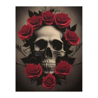 Beautiful Dark and Gothic Roses Skull Sigil