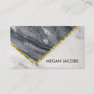 Beautiful Dark and Light Marble and Gold Accent Business Card