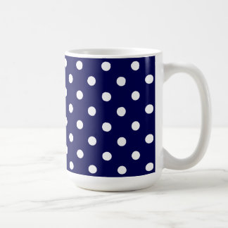 Beautiful Dark Blue And Stylish White Polka Dots Coffee Mug