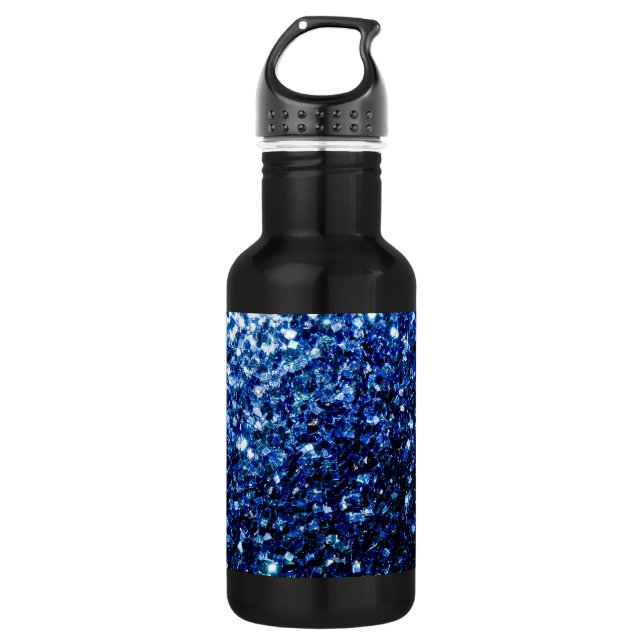 Beautiful Dark Blue glitter sparkles 532 Ml Water Bottle (Front)