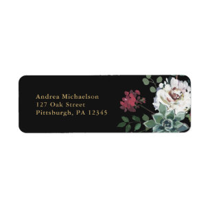 Beautiful Dark Floral Address